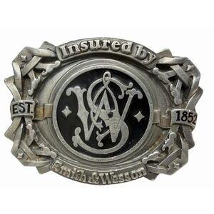 Smith Wesson S&W Vintage Belt Buckle L-300 Gun Handgun Pistol Revolver USA Made